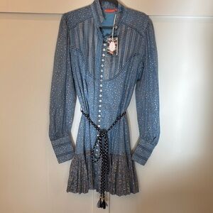 Oliphant High Neck Button Mini Dress